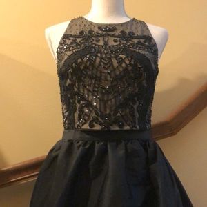 Adrianna Papell Two-Piece Formal: Beaded Top with Full Skirt